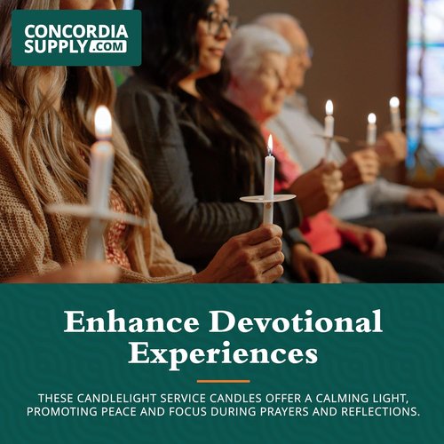 Concordia Supply Church Candles - Bulk White Vigil Candles for Memorial & Ceremonies | 4.25" x 1/2", Box of 250