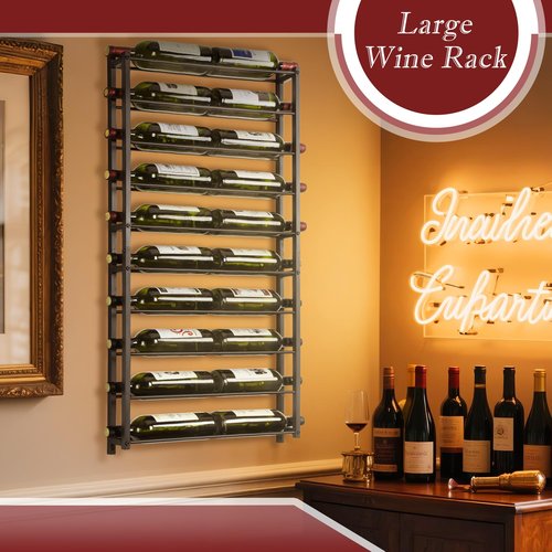 AQAREA Wine Rack Wall Mounted: 20 Bottles Display Hanging - Large Capacity Wine Storage for Wine Lovers, Bar Operators as Wine Cellar/Bar/Restaurant/Hotel Lobby Display.