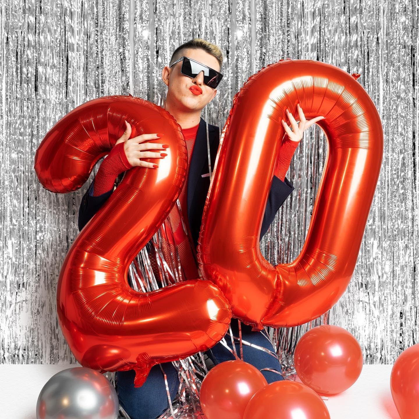 Red 7 Balloon - 40 Inch Number Balloon for 7th Birthday Party Decorations