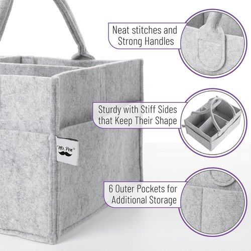 Mr. Pen - Baby Diaper Caddy Organizer | Portable Car & Nursery Changing Table Storage
