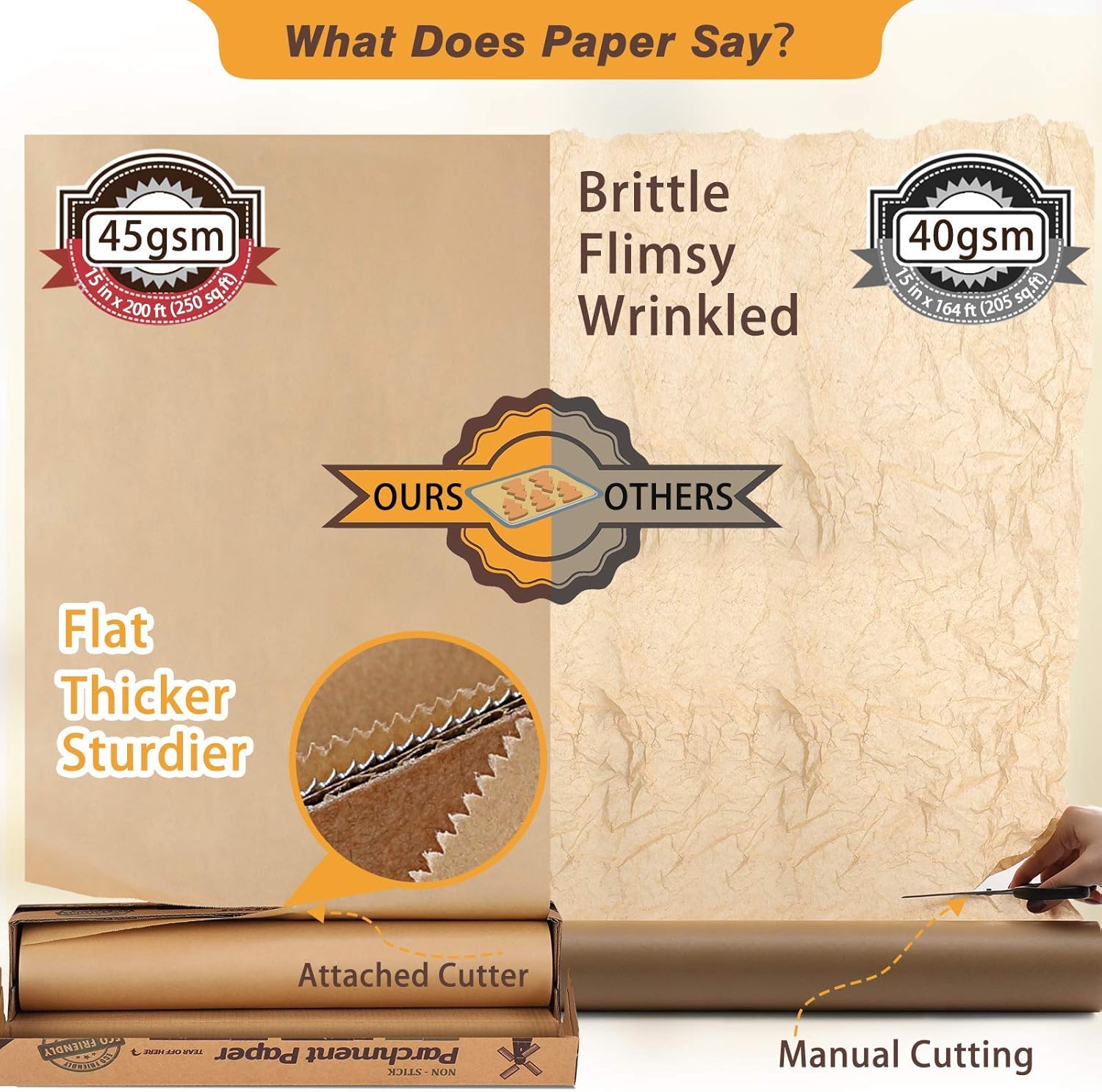 Unbleached Parchment Baking Paper Roll by [Brand Name] - 15 x 200 Ft | Perfect for Baking, Cooking & Grilling