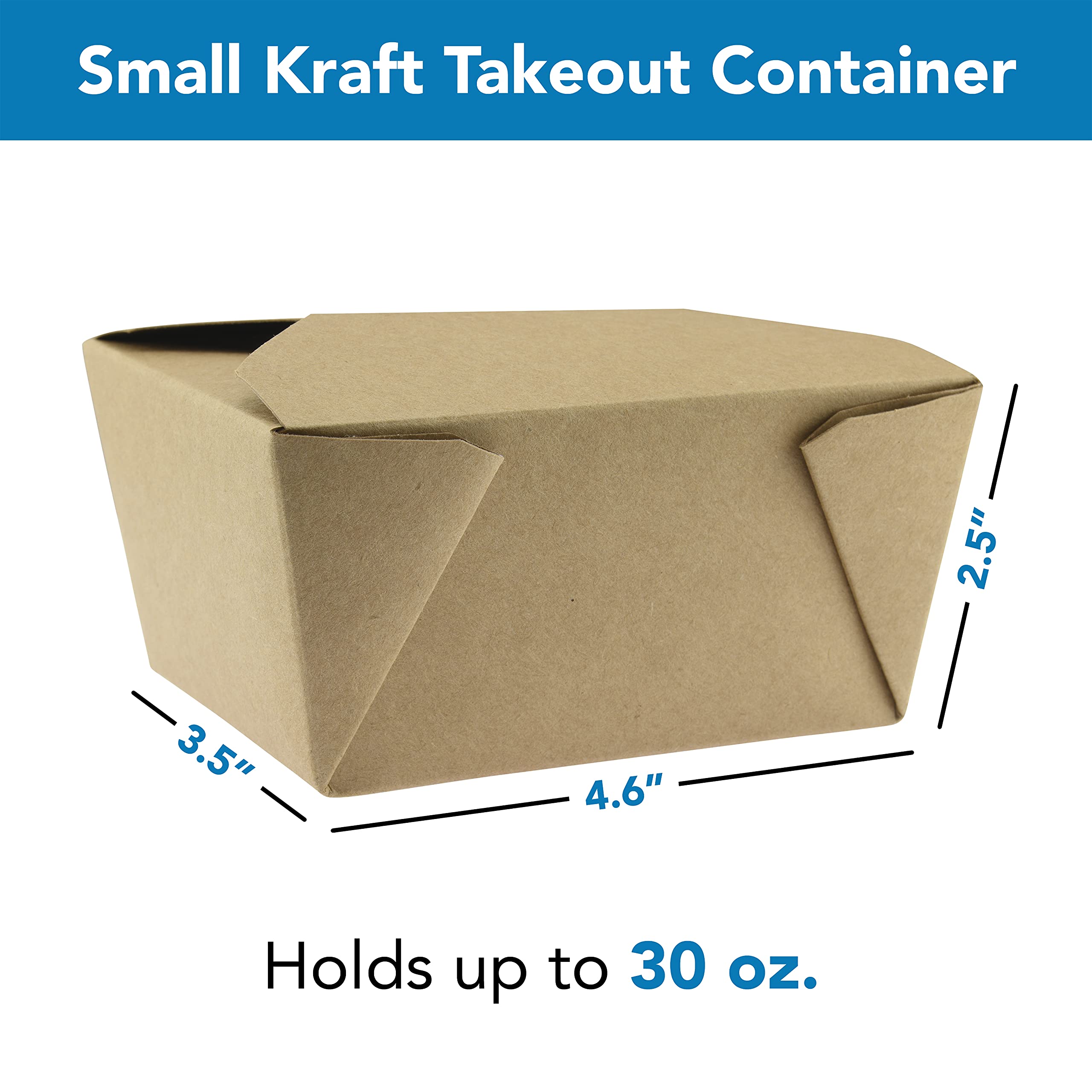 NYHI Brown Takeout Food Containers,Heavy Duty 30 oz. #1 Kraft Microwaveable To Go Boxes Are Leak & Grease Resistant,Disposable Recyclable Catering Lunch Boxes For Restaurants, Catering & More,50 Pack