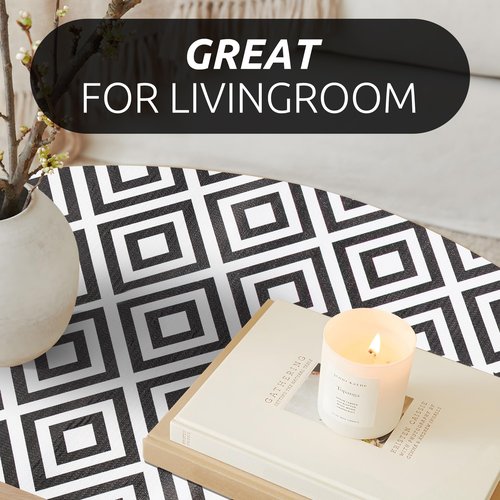 RAY STAR 12X120 Inch Shelf Liner for Kitchen Cabinets, Non-Adhesive Cabinet Liner Washable, PVC Drawer Liner for Dresser Non-Slip Bathroom (Modern Black)(2 Roll)