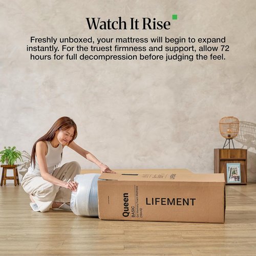 LIFEMENT Twin Cooling Gel Memory Foam Mattress - Medium Firm, Fiberglass Free, CertiPUR-US & Oeko-TEX Certified, 75''L x 38''W