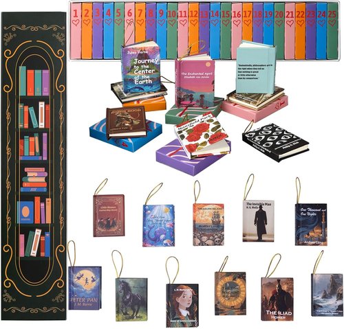 Bookish Advent Calendar 2025 by Unique Gifts | 25 Festive Ornaments for Book Lovers