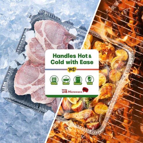 Extra Heavy Duty 9x13 Aluminum Pans by [Brand Name] - 40 Pack of Deep Disposable Foil Baking Pans
