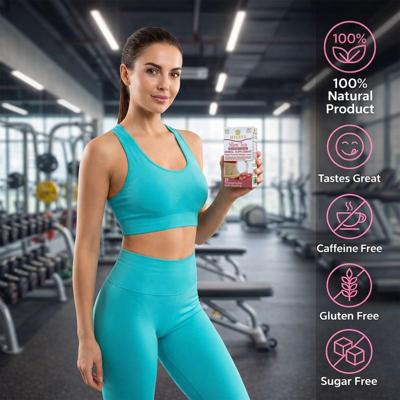 Hyleys Slim Tea Goji Berry Flavor - Weight Loss Herbal Supplement Cleanse and Detox - 25 Tea Bags (6 Pack)