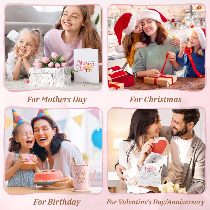YHRJWN Mothers Day Gifts for Mom, Best Mom Ever Coffee Mug, Mom Mothers Day Gifts from Daughter Son, Moms Gift Idea for Birthday, Valentines Day, Present for Moms Mothers, 14 Oz Pink