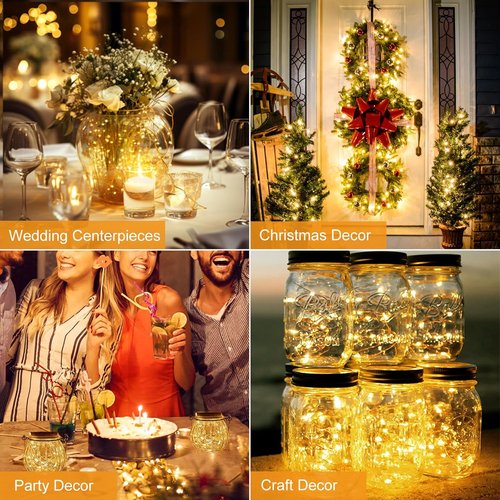 Btfarm LED Fairy Lights - 20 LED Twinkle String Lights, 7ft Waterproof Mini Silver Wire | 3 Modes for DIY Decor