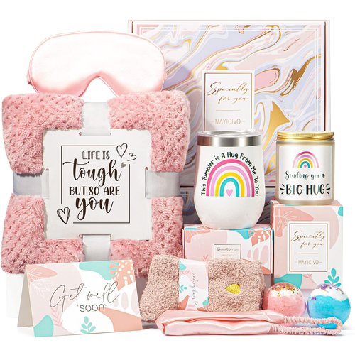 Get Well Soon Gifts for Women, Inspirational Birthday Gifts for Women, Self Care Package Get Well Gift Baskets for Friends After Surgery, Sympathy Thinking of you Gifts, Feel Better Cancer Care Gifts