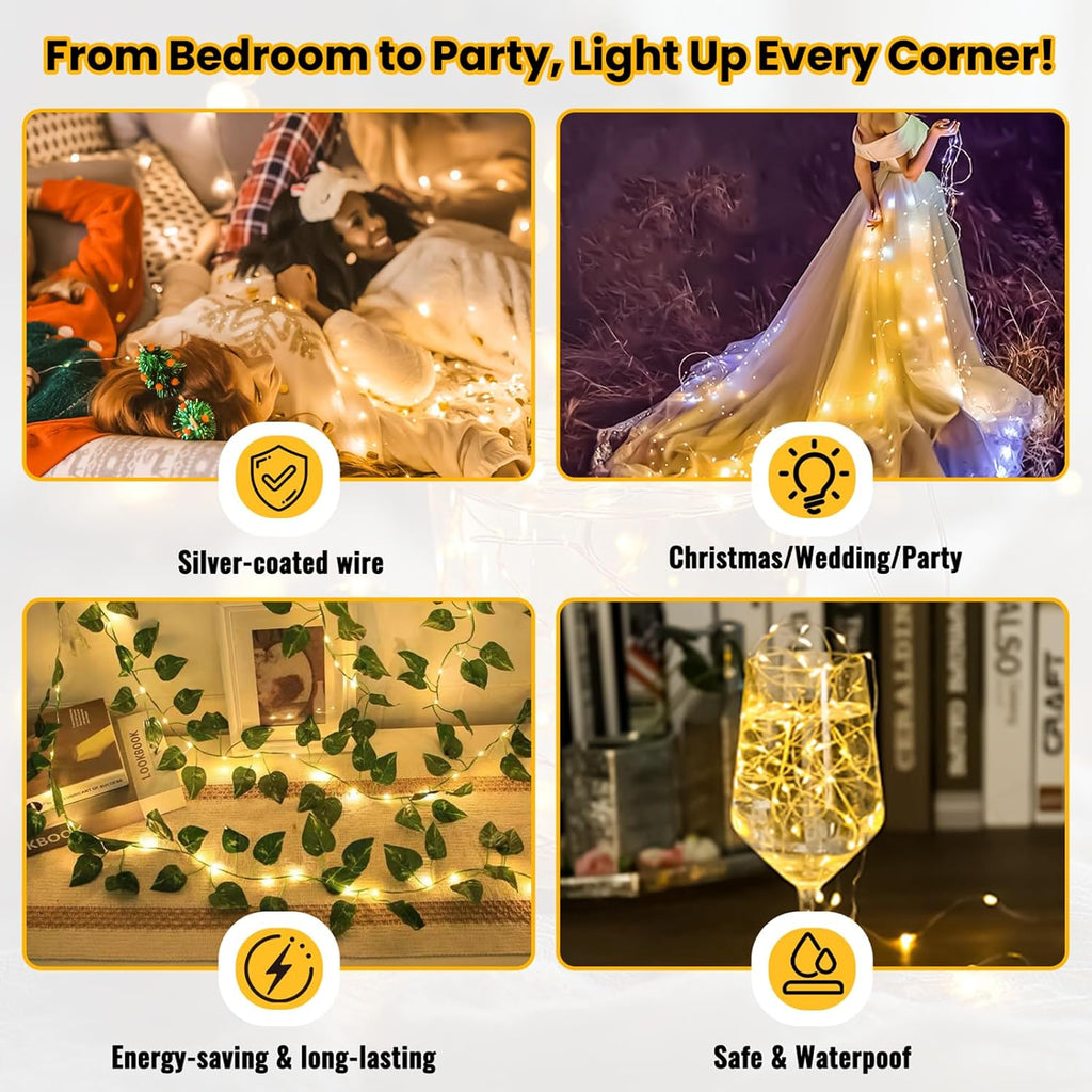 ZSJWL Fairy Lights - 30 Pack Battery Operated Warm White Mini String Lights | 7Ft Waterproof Twinkle Lights for Weddings, Parties, and Home Decor