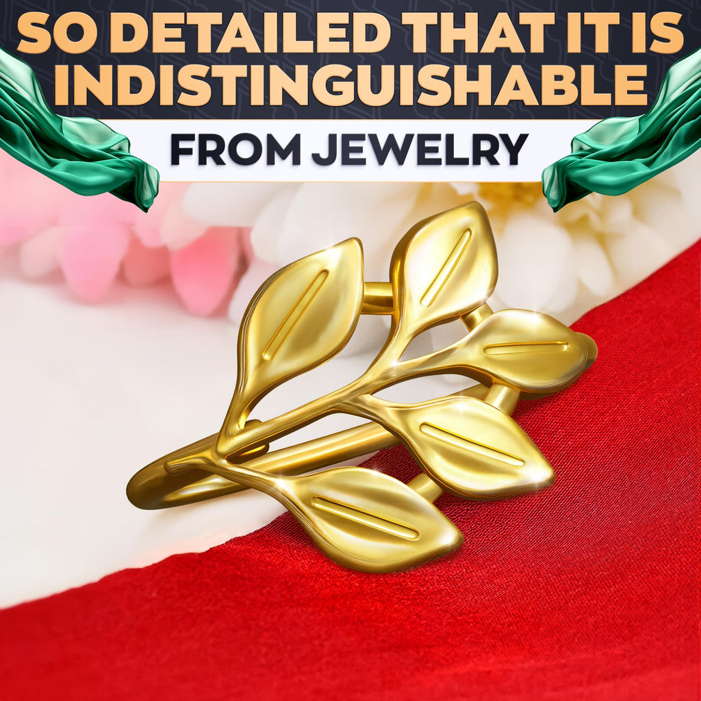 Gold Napkin Rings Set of 20 - Easter Napkin Rings Fits Various Napkin Styles, Reusable Elegant Gold Leaf Design for Dinner Parties, Special Events, Holidays & Easter Table Decor, Great Gifts for Hosts