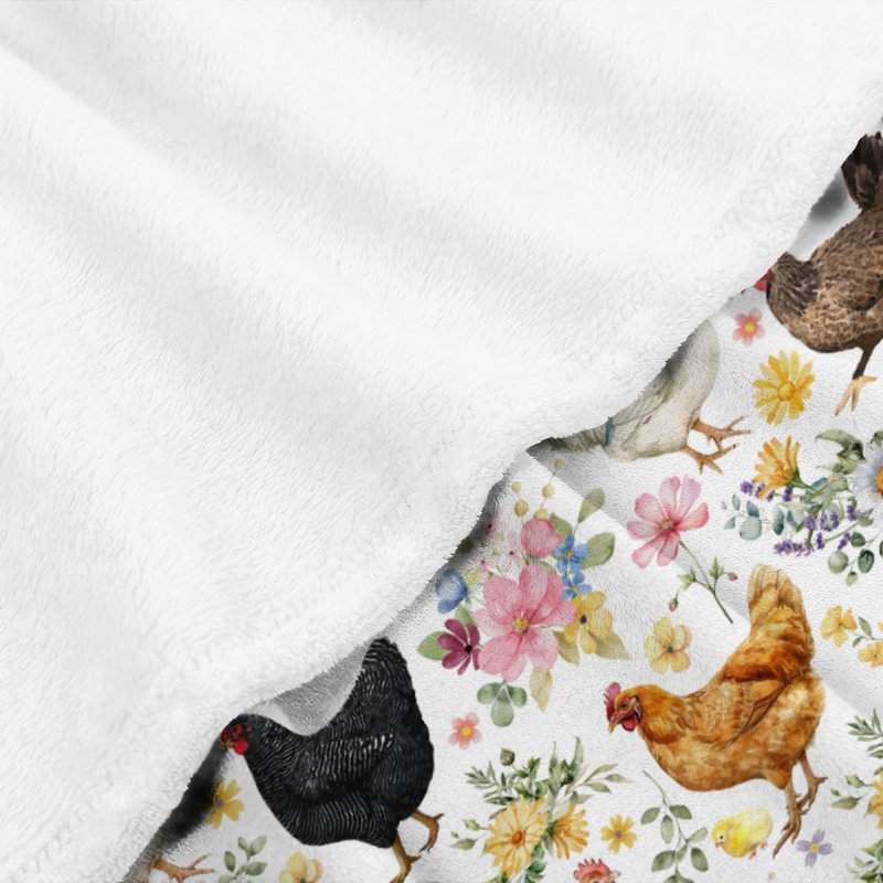 Shishiimo Chicken Flowers Blanket-Chicken Gift for Kids Men Women-Soft Flannel Lightweight Blanket for Sofa Bed Birthday Festival Camping Outdoors 40"x50" for Kids Children