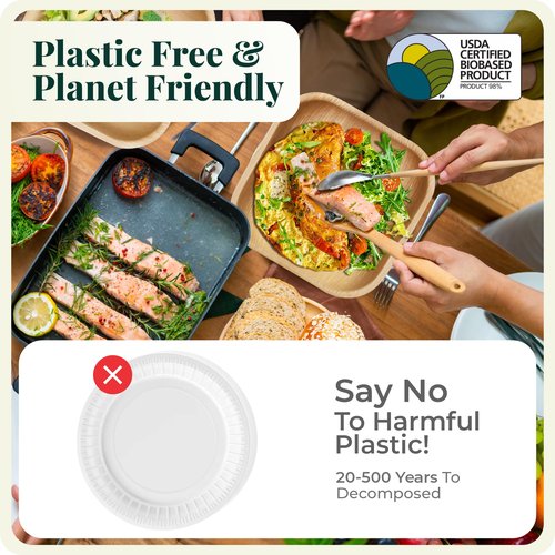 Palm Leaf Platters, 100% Compostable Disposable Eco-Friendly & Biodegradable Party Tableware, Best Alternative to Plastic,(14"x10" 30 Platers) by KoalaLove