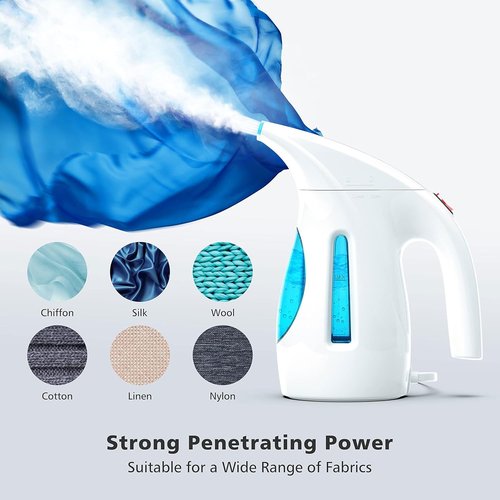HiLIFE Portable Handheld Clothes Steamer - 240ml Capacity, 700W Quick Wrinkle Remover | Maya Blue