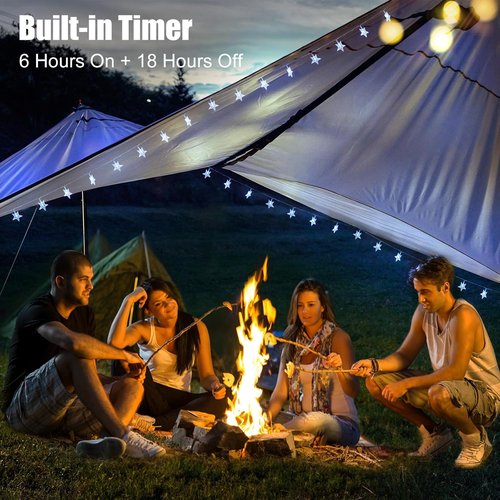 Brightown Star String Lights - 50 LED Battery Operated Fairy Lights with Remote & Timer | 17 ft Waterproof for Bedroom, Patio, Wedding Decor