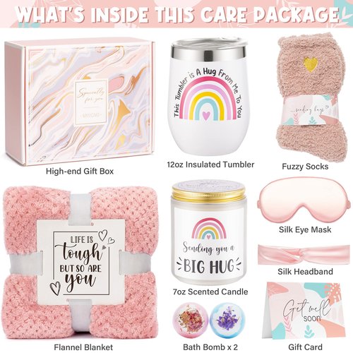 Get Well Soon Gifts for Women, Inspirational Birthday Gifts for Women, Self Care Package Get Well Gift Baskets for Friends After Surgery, Sympathy Thinking of you Gifts, Feel Better Cancer Care Gifts