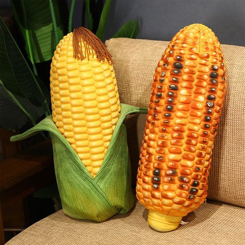 Whlo4U Corn Plush Pillow, Corn Stuffed Pillow,Food Plush Pillow,Home Decoration Christmas Birthday Gift for Kids Boys Girls (19 inch, Style 1)
