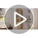 71" Narrow Arched Display Cabinet with Glass Doors and Dimmable LED Lights