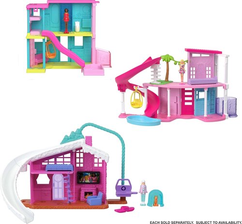 Barbie Mini Dreamhouse Doll House Set - Includes 1.5-Inch Doll, Furniture, Elevator & Pool