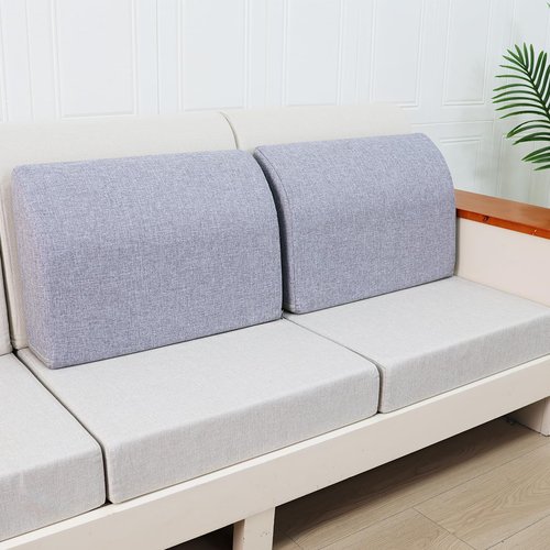 M Mute Touch 2PCS Sofa Couch Back Cushions, Backrest Support Pillow for Elderly,Extra Large Thick Lumbar Support Pillow for Home (6x24x13.2 in, Linen, Medium Grey)