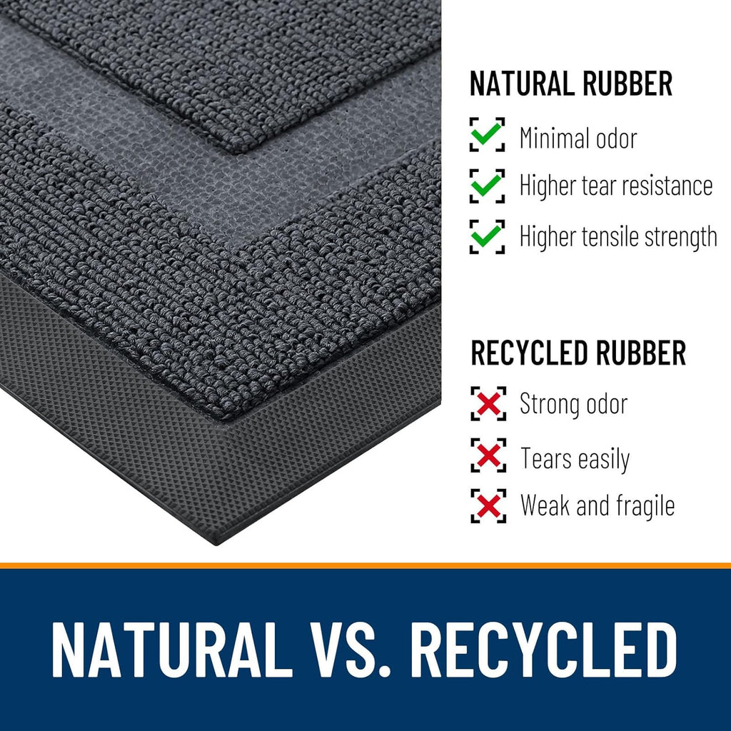 OLANLY Waterproof Front Door Mat - All-Season Indoor/Outdoor Doormat, Easy Clean, 29.5x17, Charcoal Gray
