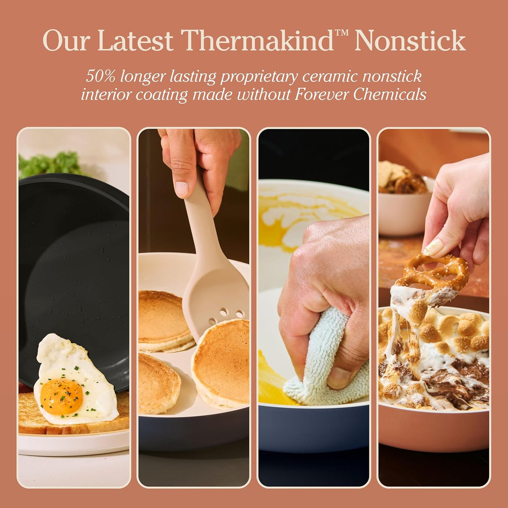 Our Place 17-Piece Complete Cookware Set - Nonstick Ceramic Fry Pans, Saucepans & More | Oven Safe to 450°F | Blue Salt