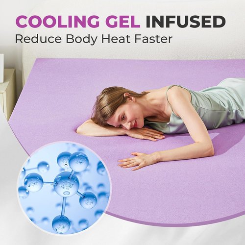 BDEUS Gel Memory Foam Mattress Topper - Ventilated & Soft Pressure Relief - Twin Size, CertiPUR-US Certified
