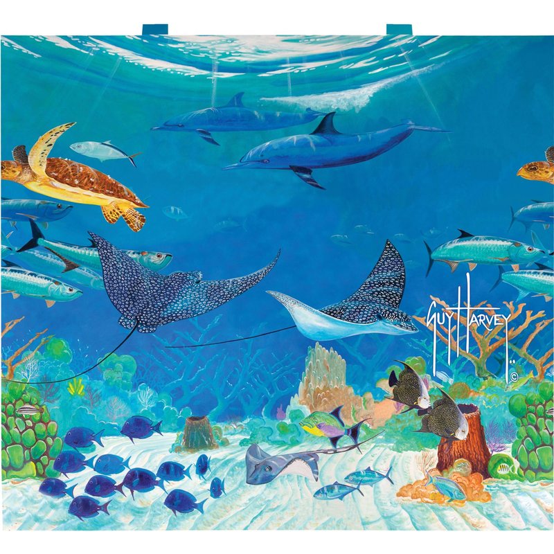 Tervis Venture Lite Guy Harvey - Ocean Scene Made in USA Double Walled Insulated Tumbler Travel Cup Keeps Drinks Cold & Hot, 24oz Water Bottle, Classic