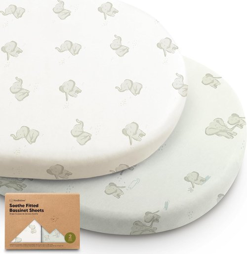 Elly Organic Bassinet Sheets - 100% Cotton Fitted Sheets for Halo, Graco & Chicco | 2-Pack Unisex