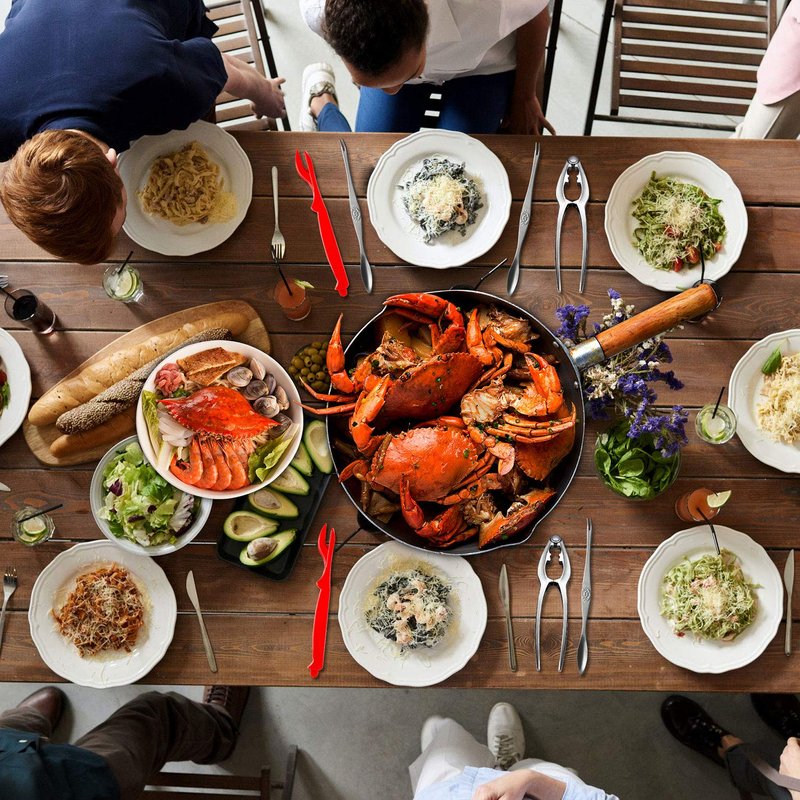 Crab Crackers and Tools - Crab Leg Crackers and Tools Including 2 Lobster Crab Crackers 2 Lobster Shell Forks 2 Seafood Forks 2 Lobster Crab Mallets