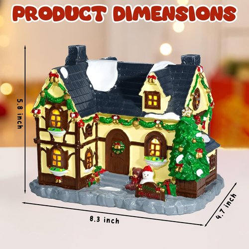Hand-Painted Christmas House by [Brand Name] - Collectible Village Decor with Snowman | Festive Holiday Display