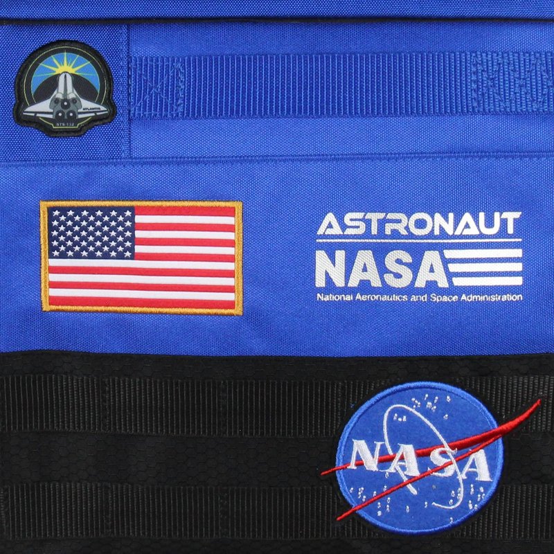 NASA Roll Top Lunch Box - Space Astronaut Meatball Logo Insulated Food Tote Carry Bag With Embroidered Patch Details 10"