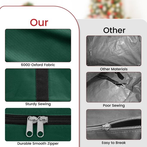 Heavy Duty 600D Oxford Christmas Tree Storage Bag by [Brand Name] - Extra Large with Reinforced Handles & Dual Zipper