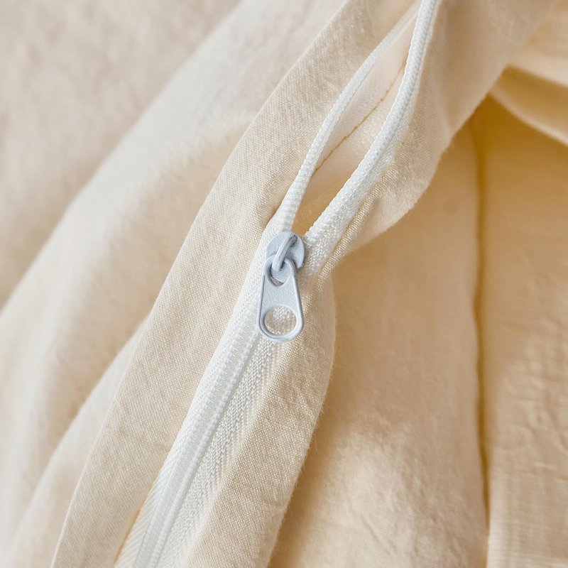 YuHeGuoJi Beige Yellow Jacquard Duvet Cover Queen 100% Cotton 3 Pcs Set 1 Cream Yellow Textured Duvet Cover with Zipper Ties 2 Pillow Shams Washed Cotton Damask Floral Wide Trim Bedding Set Soft
