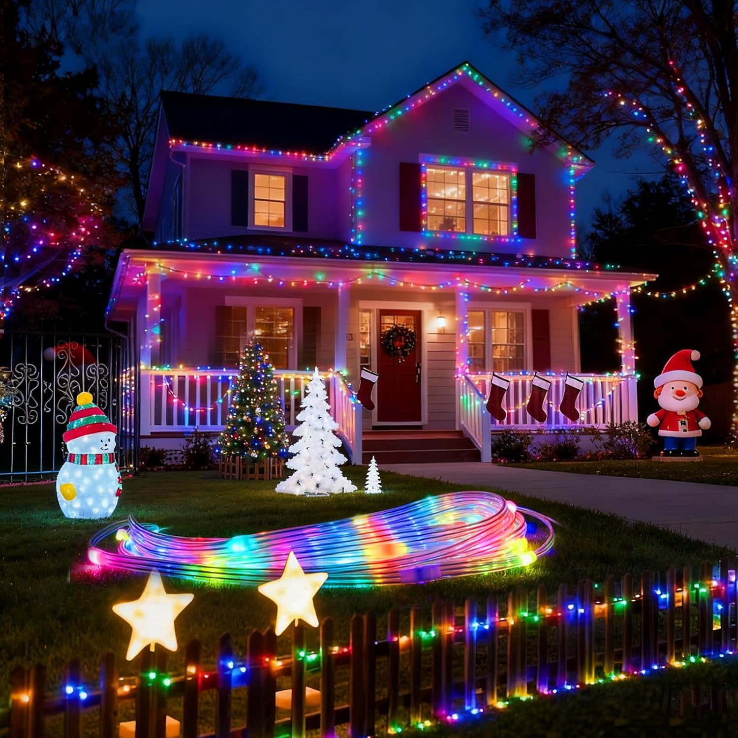 Skiennix USB Christmas Fairy String Lights - 16ft 50 LED Color Changing | APP Controlled & Remote Timer, Waterproof RGB Twinkle Lights for Indoor Parties & Weddings