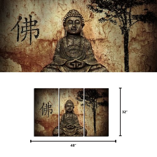 Visual Art Decor Buddhist Love 3pcs Framed and Ready Wall Hang Buddha Canvas Prints Home Decor Paintings