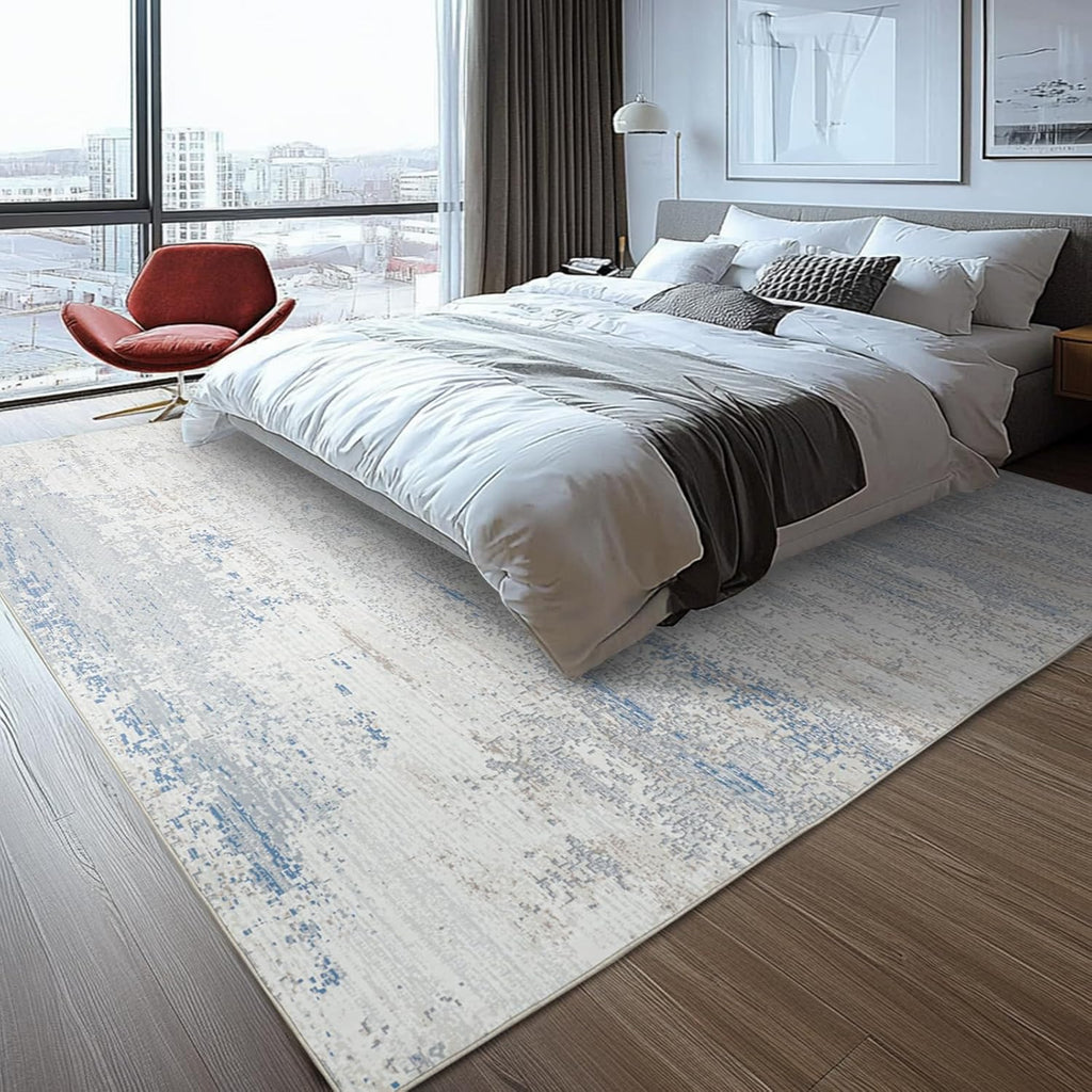Skiennix Washable 8x10 Area Rug - Modern Abstract Design with Non-Slip Backing for Living Room, Bedroom, Office