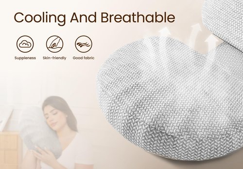 Tinkerz Pregnancy Pillow for Sleeping Memory Foam Pillow for Side Sleeper, Maternity Pillow Support for Back, Belly, Hips for Pregnant Women