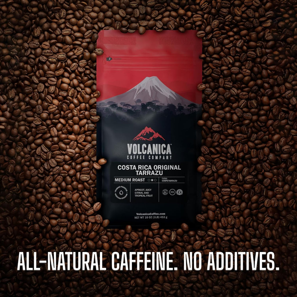 Volcanica Espresso Beans - Decaf Dark Roast Whole Bean Coffee | Bold Sweet Flavor, 16 oz