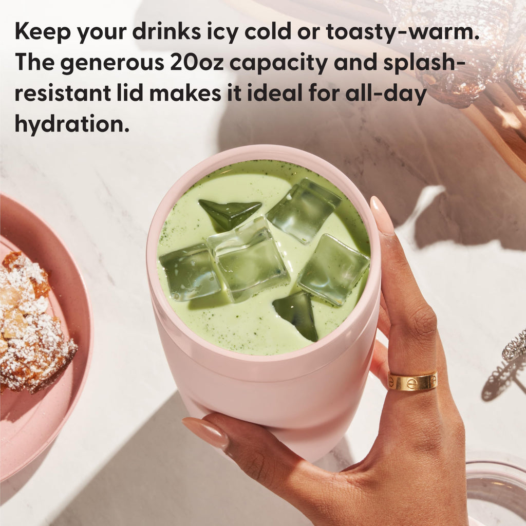 W&P Porter Insulated Tumbler 20 oz | No Metallic Aftertaste Ceramic Coated for Water, Coffee, & Tea | Wide Mouth Vacuum Insulated | Dishwasher Safe, Charcoal (Tone on Tone)