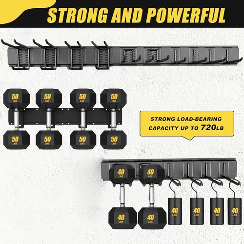 Heavy Duty Garage Tool Organizer by [Brand Name] - 64'' Wall Mount with 18 PCS Adjustable Hooks for Garden Tools