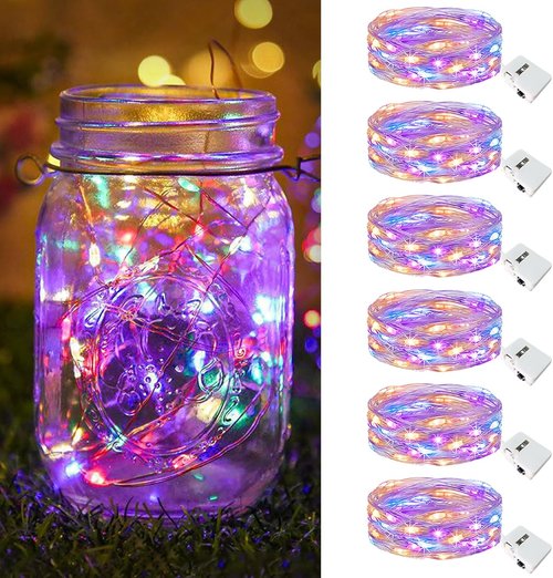 Btfarm Fairy Lights - 20 LED Battery Operated Twinkle Lights | 7ft Waterproof Silver Wire for Mason Jars & Weddings