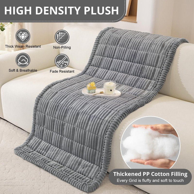 OstepDecor Washable Couch Cover for Dogs, Thick Pet Friendly Sofa Covers, Soft Couch Protector, Paw Cart Sofa Slipcovers, Cushion Protector for Leather, Sectional, Loveseat (27.6" x 70.9", Dark Grey)