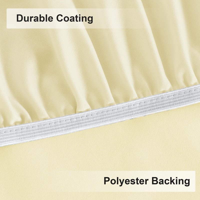 Obstal Fitted Round Table Cloth, Reversible Waterproof Stain Resistant Elastic Stretch Tablecloth, Wipe Clean Table Cover for Outdoor/Indoor Use, Fits Round Tables 30" - 36" Diameter, Cream