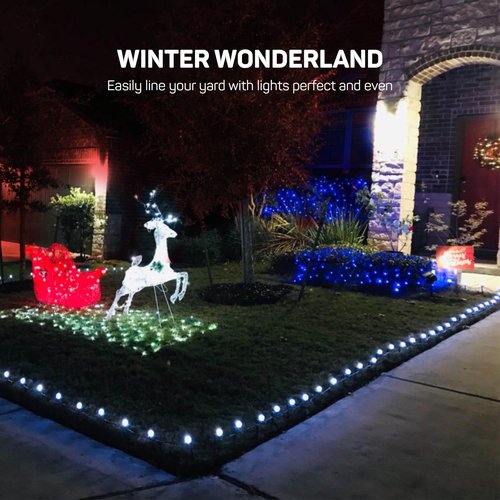 Christmas Light Yard Stakes [Set of 200] Outdoor Light Stakes - 8.5" Tall - Universal Christmas Pathway Lights On Yards, Driveways - Christmas Yard Stakes - USA Made