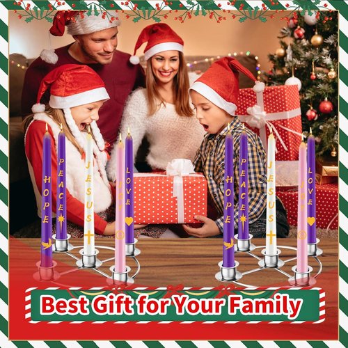 Advent Wreath Candle Holder - Elegant Silver Design for Tapered Candles | Perfect Christmas Decoration