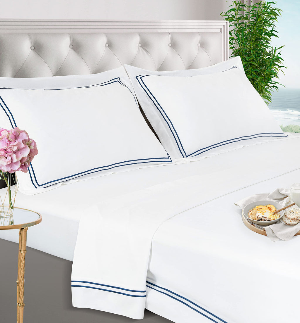 BELLE TERRE Luxury 100% Viscose Derived from Bamboo Sheets Queen Size - Organic, Super Soft Sheets Bed Set - Top and Fitted Sheet, 2 Pillowcases - Cooling Bed Sheets for Hot Sleepers