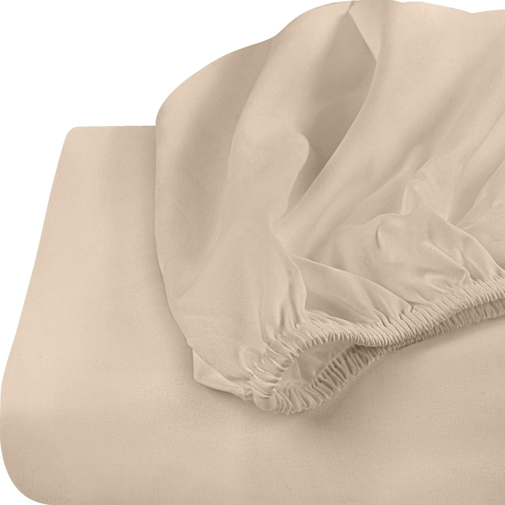 Utopia Bedding Queen Fitted Sheets - Soft Brushed Microfiber with Deep Pockets | Bulk Pack of 2 - Beige