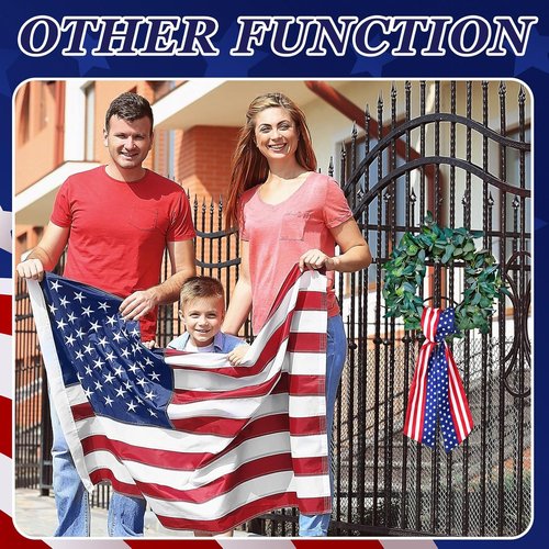 FuWeave Easter Wreath Sash Set - 4 Pcs Satin Embroidery Monogram for Indoor/Outdoor Decor | Red, White, Blue